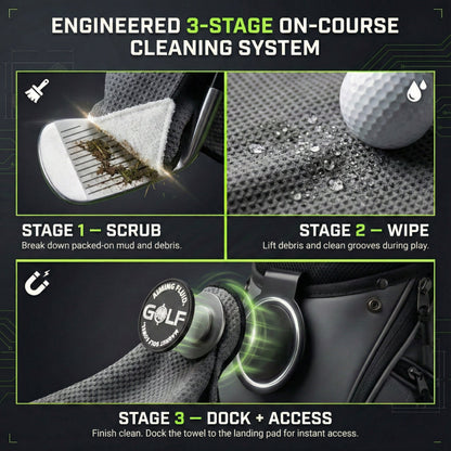 Stubby Magnetic Golf Towel + Landing Pad System