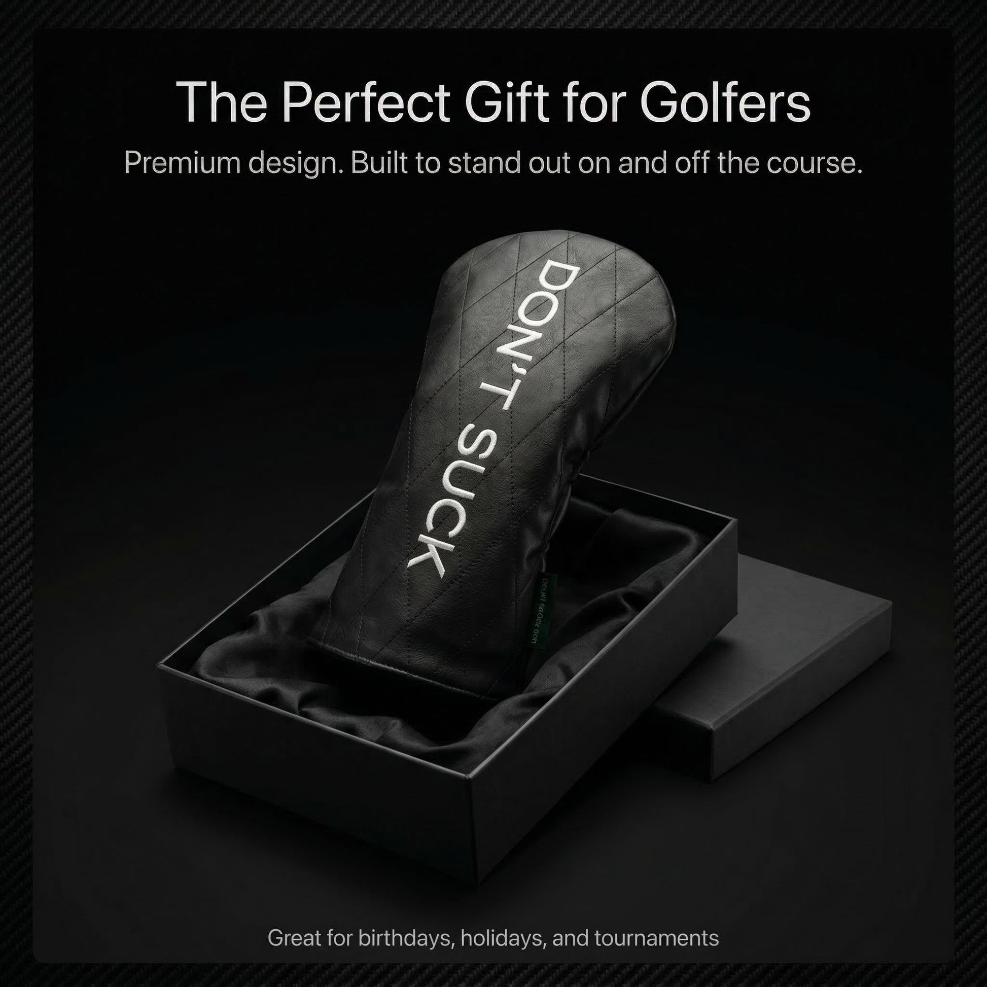 Don’t Suck™ Driver Headcover — Premium Black Diamond Quilted Fit (460cc)