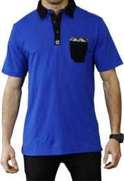 Rockwell Tri-Blend Pocket Polo - Blue