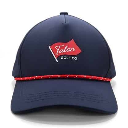 Blue Baseball Hat w/ Red Rope - Flag Logo