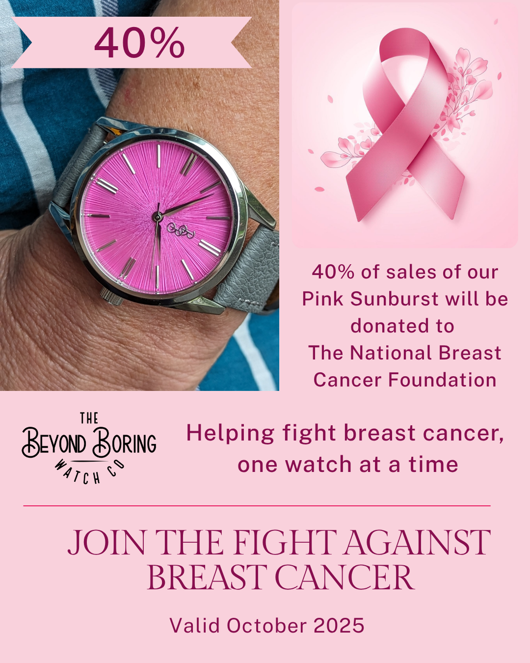 Pink Sunburst Watch
