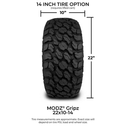 MODZ® 14" Renegade Machined Black Wheels & Off-Road Tires Combo (Arisun X-Trail All-Terrain 23x10-14)