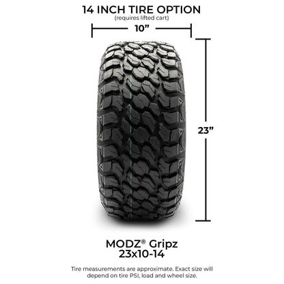 MODZ® 14" Blitz Matte Black Wheels & Off-Road Tires Combo (Arisun X-Armory All-Terrain 23x10-14 Radial)