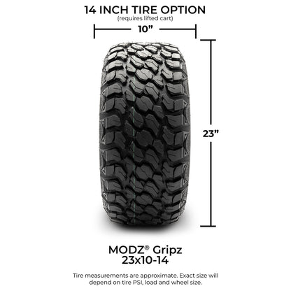 MODZ® 14" Blitz Glossy Black Wheels & Off-Road Tires Combo (Arisun X-Trail All-Terrain 23x10-14)