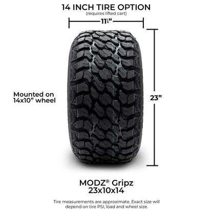 MODZ® 14" Maverick Matte Black Wheels & Off-Road Tires Combo (MODZ Roverz 23x10.50-14)