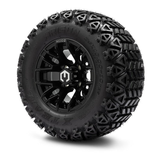 MODZ® 10" Matrix Glossy Black Wheels & Off-Road Tires Combo (Arisun X Trail All Terrain 20x10-10)