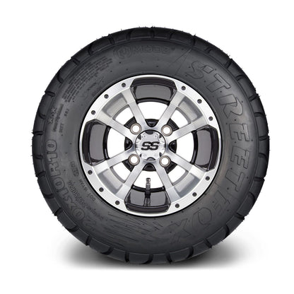 MODZ® 10" Storm Trooper Machined Black Wheels & Street Tires Combo (MODZ Street Fox Radial 20x10-10)