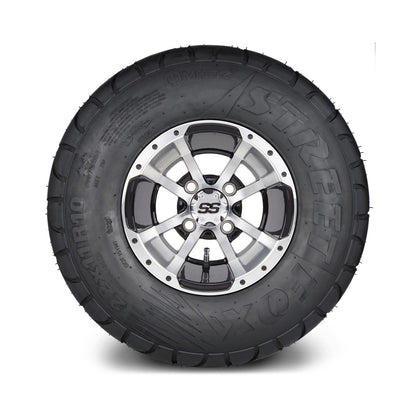MODZ® 10" Storm Trooper Machined Black Wheels & Street Tires Combo (MODZ Street Fox Radial 22x11-10)
