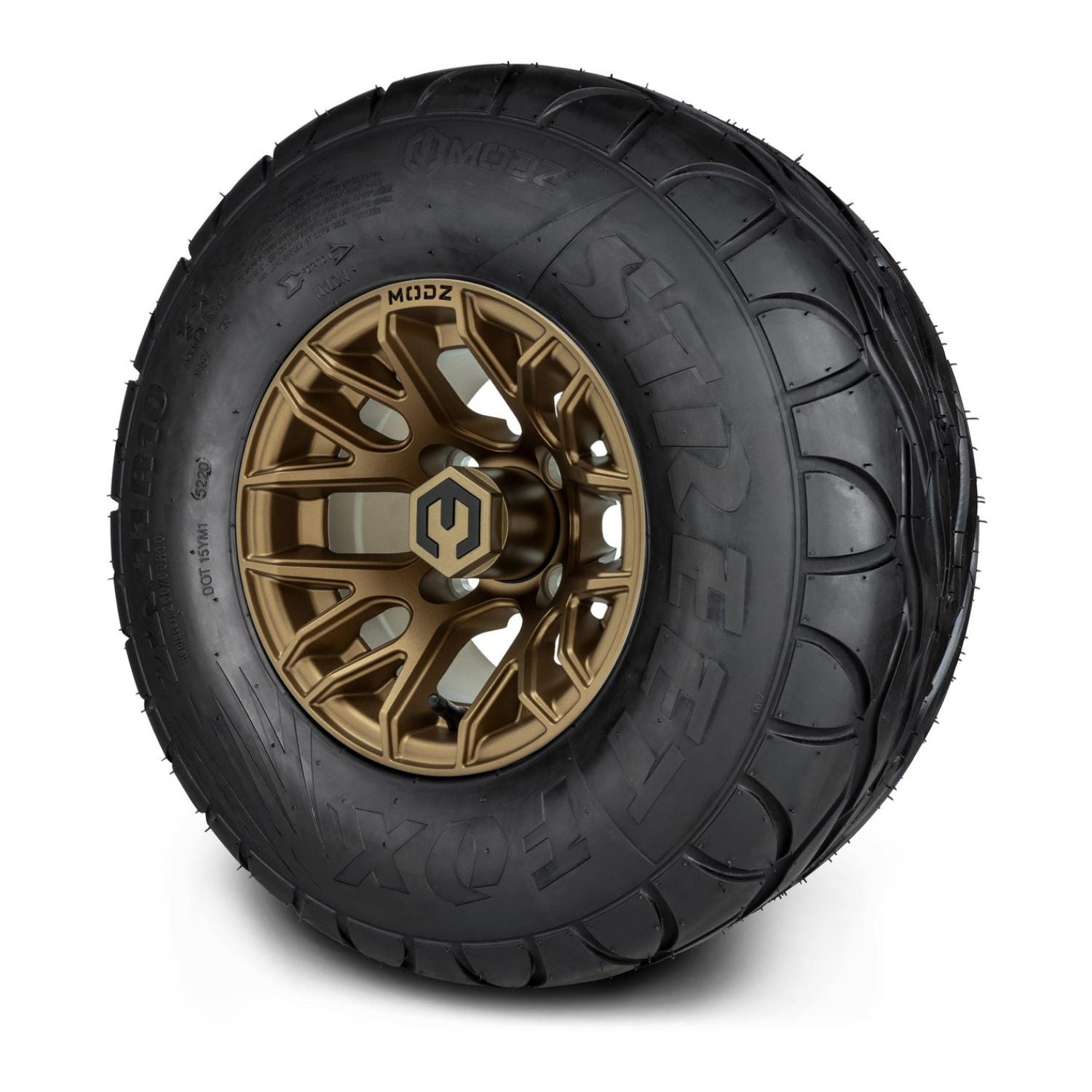 MODZ® 10" Matrix Matte Bronze Wheels & Street Tires Combo (MODZ Street Fox Radial 22x11-10)