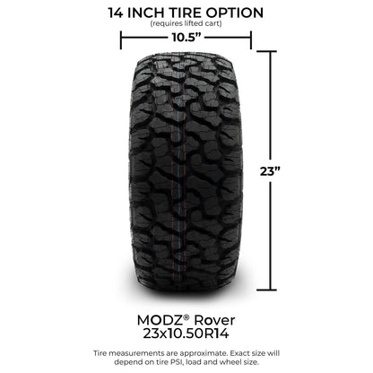 MODZ® 14" Blitz Glossy Black Wheels & Off-Road Tires Combo (Arisun X-Trail All-Terrain 23x10-14)