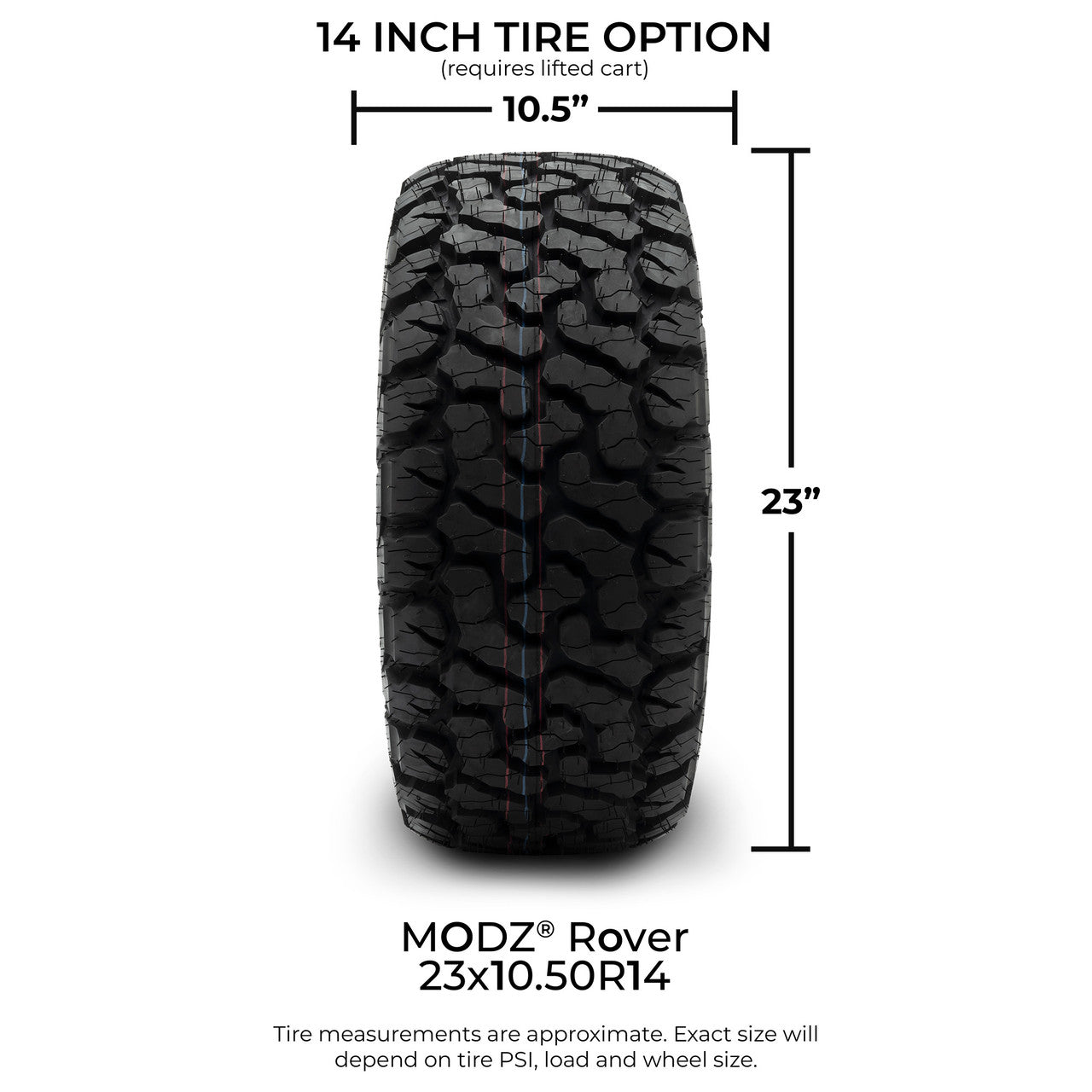 MODZ® 14" Vortex Matte Bronze Wheels & Off-Road Tires Combo (Xcomp Gladiator 23-10-14 Radial)