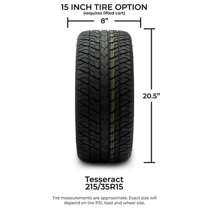 MODZ® 15" Matrix Silver Wheels & Street Tires Combo (Arisun Cruze 215/35-15)