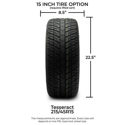 MODZ® 15" Matrix Silver Wheels & Street Tires Combo (Odyssey Tesseract Steel-Belted Radial 215/45-R15)