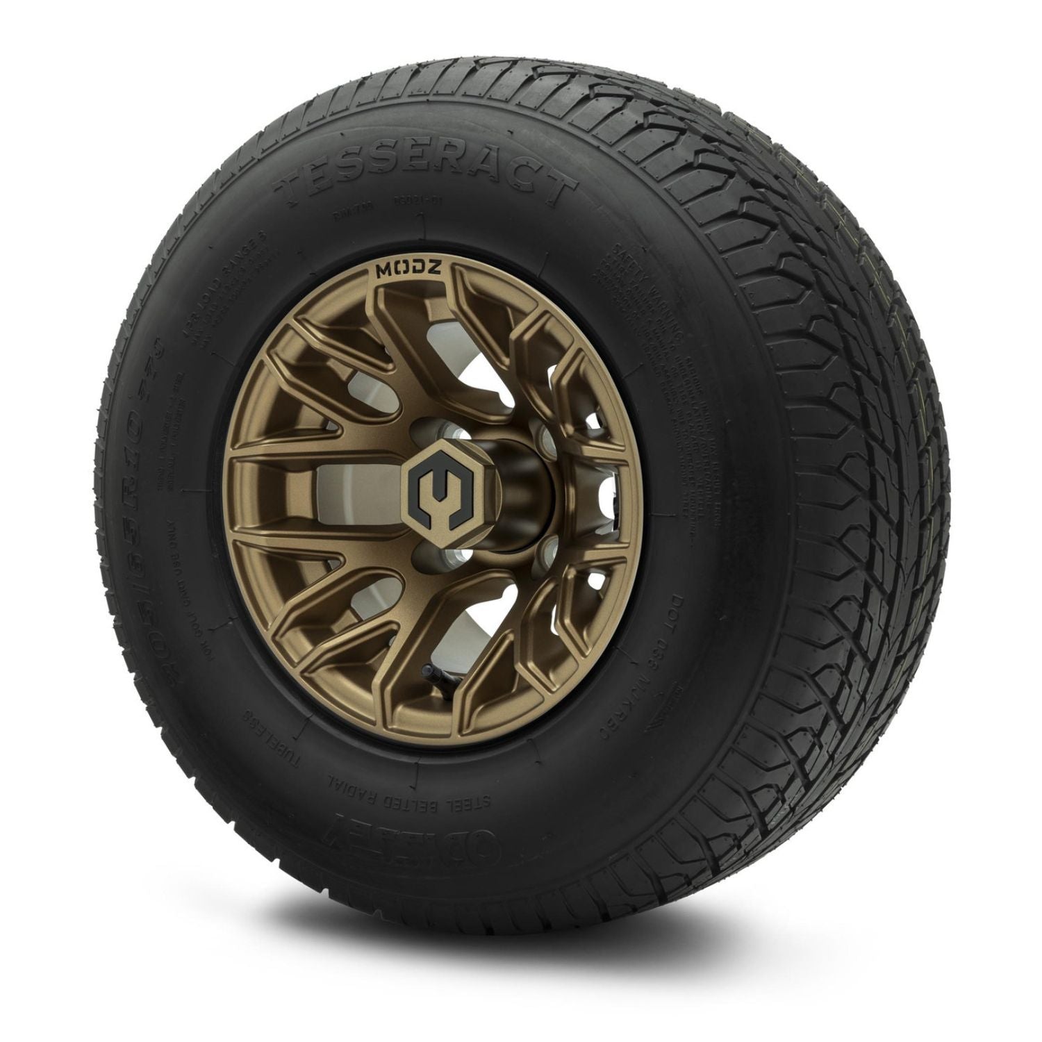 MODZ® 10" Matrix Matte Bronze Wheels & Street Tires Combo (Odyssey Tesseract Steel-Belted Radial 205/65-R10)