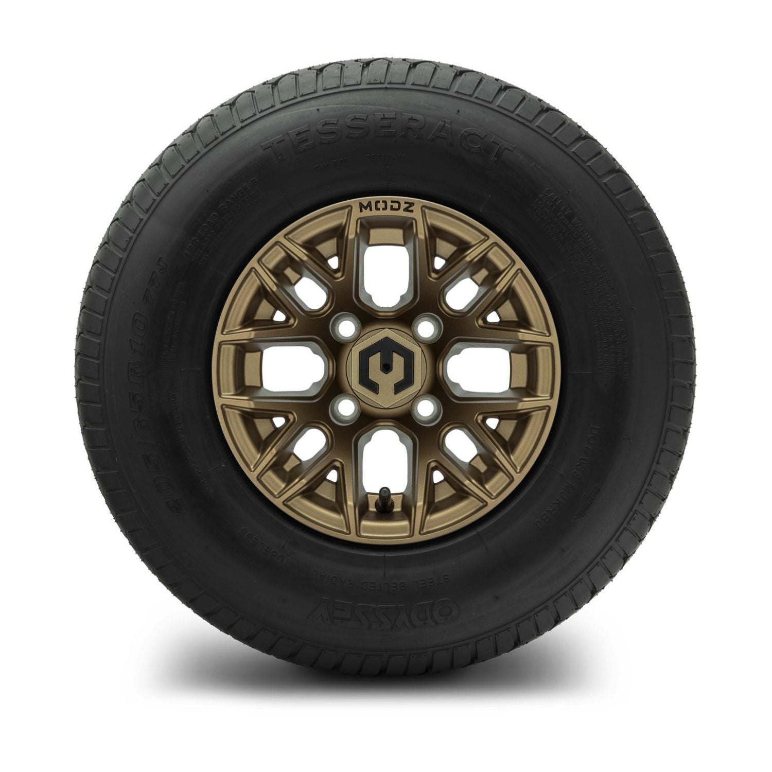MODZ® 10" Matrix Matte Bronze Wheels & Street Tires Combo (Odyssey Tesseract Steel-Belted Radial 205/65-R10)