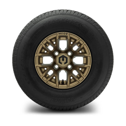 MODZ® 10" Matrix Matte Bronze Wheels & Street Tires Combo (Odyssey Tesseract Steel-Belted Radial 205/65-R10)