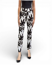 Krazy Larry P507 Pull on Pant - Black Leaves