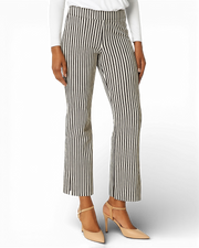 Krazy Larry P600 Pull on Wide Ankle Pant -Black/White Stripe