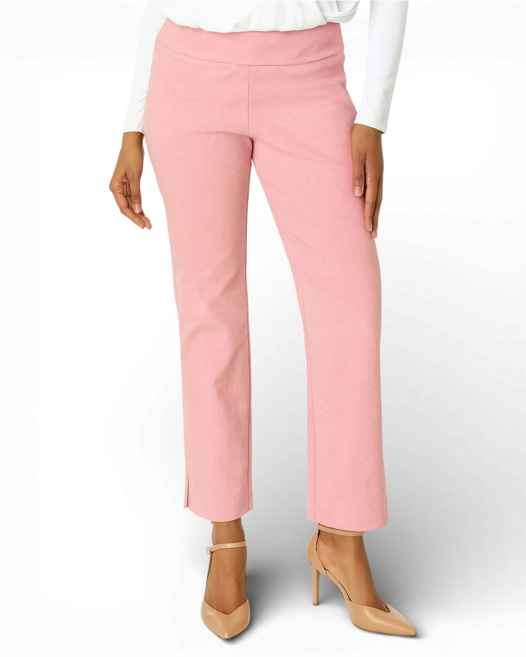 Krazy Larry P600 Pull on Wide Ankle Pant - Baby Pink