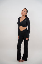 I Am Present Black Stretch Flare Legging