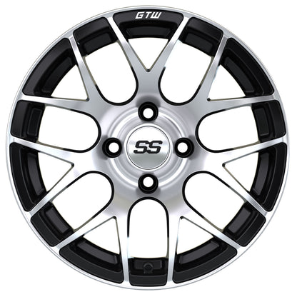 Pursuit 14 inch GTW golf cart wheel - Black / Silver