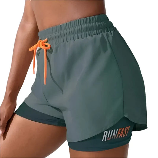 High Waisted Yoga Shorts with Elastic Waistband