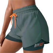 High Waisted Yoga Shorts with Elastic Waistband