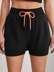 High Waisted Yoga Shorts with Elastic Waistband