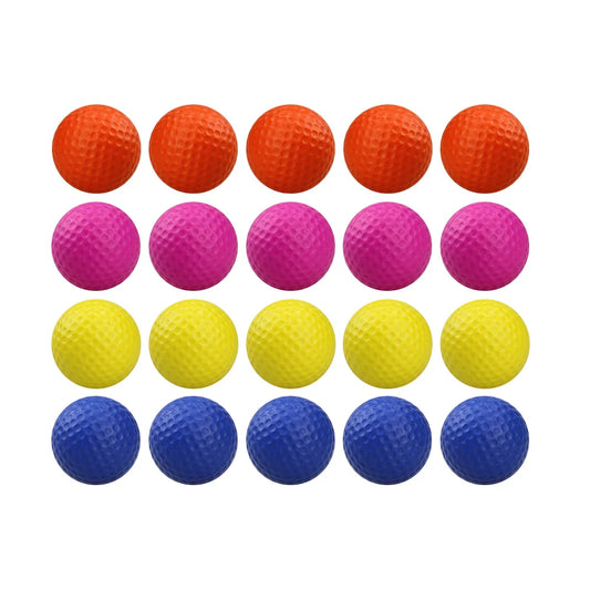 20 Pcs Color Sponge Indoor Practice PU Foam Golf Balls
