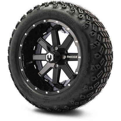 MODZ® 14" Assault Glossy Black with Ball Mill Wheels & Off-Road Tires Combo (Arisun X-Armory All-Terrain 23x10-14 Radial)