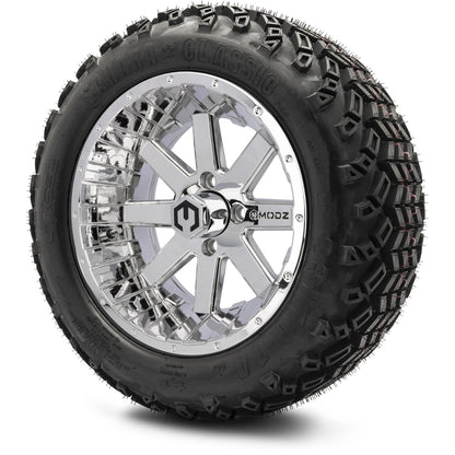 MODZ® 14" Assault Chrome Wheels & Off-Road Tires Combo (Arisun X-Armory All-Terrain 23x10-14 Radial)