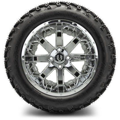 MODZ® 14" Assault Chrome Wheels & Off-Road Tires Combo (Arisun X-Trail All-Terrain 23x10-14)