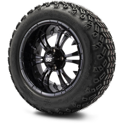 MODZ® 14" Vampire Glossy Black Wheels & Off-Road Tires Combo (Arisun X-Trail All-Terrain 23x10-14)