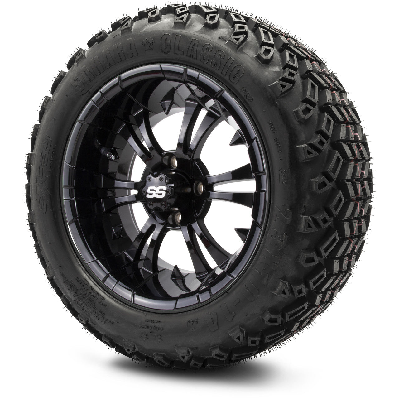MODZ® 14" Vampire Glossy Black Wheels & Off-Road Tires Combo (Arisun X-Armory All-Terrain 23x10-14 Radial)