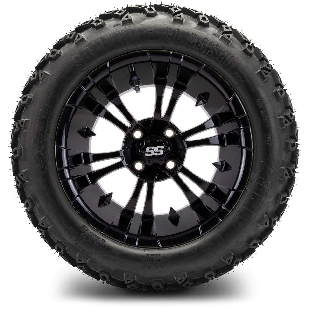 MODZ® 14" Vampire Glossy Black Wheels & Off-Road Tires Combo (Arisun X-Trail All-Terrain 23x10-14)