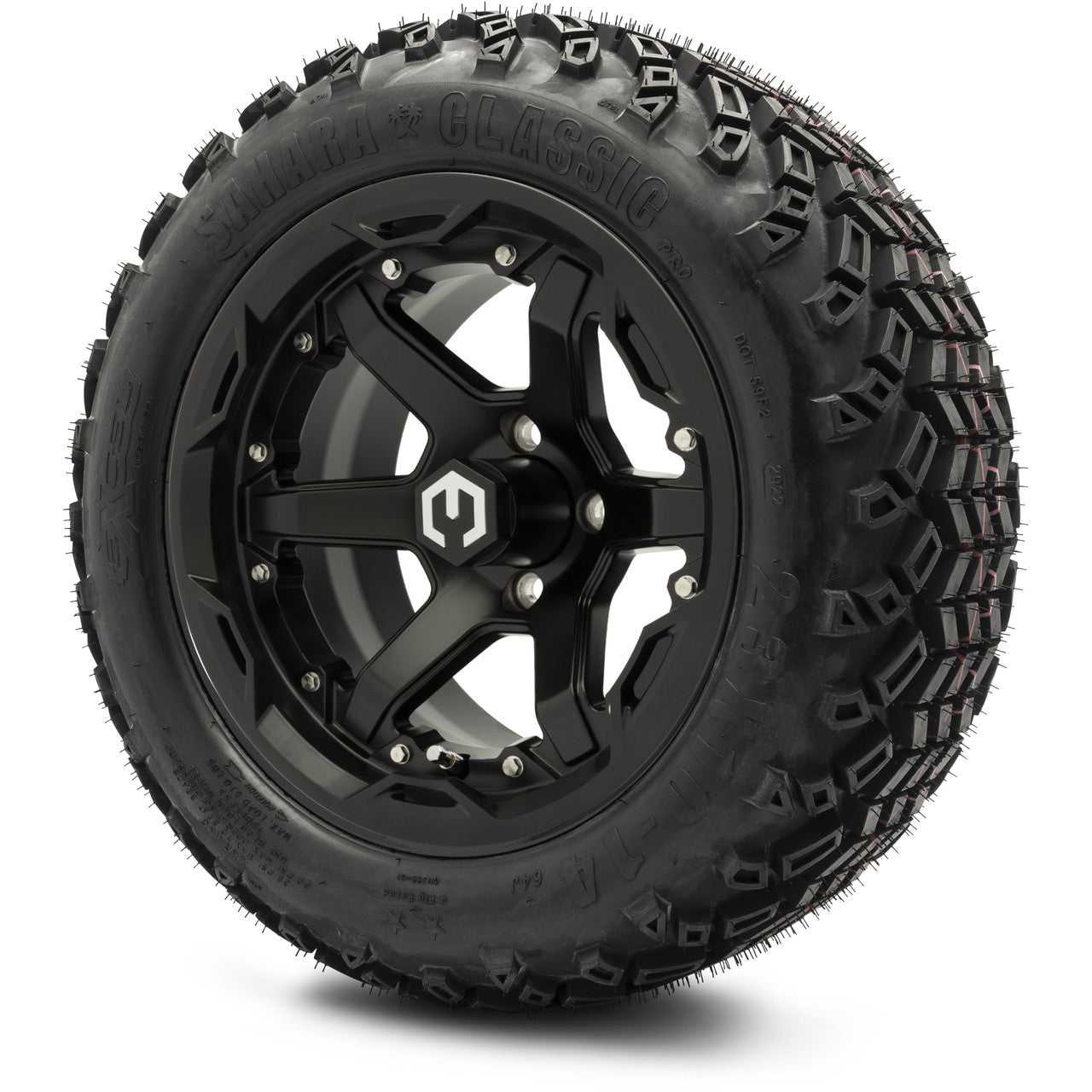 MODZ® 14" Gladiator Matte Black Wheels and Off-Road Tires Combo (Arisun X-Trail All-Terrain 23x10-14)