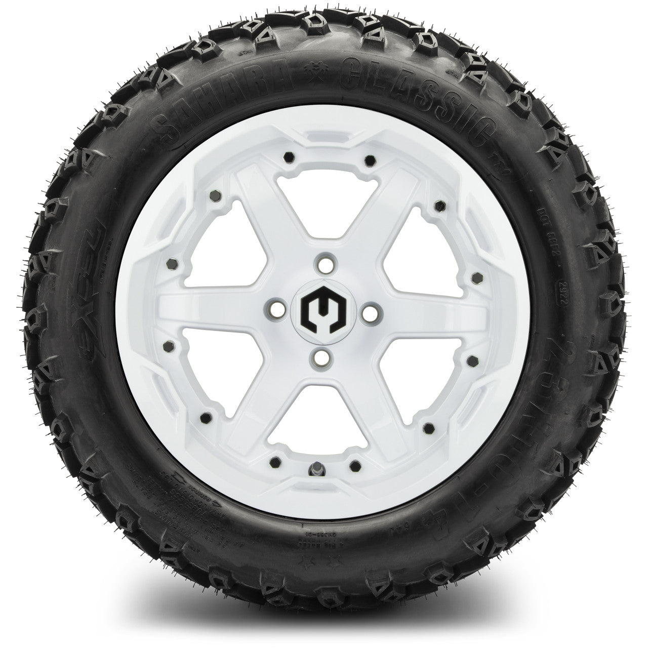 MODZ® 14" Gladiator Glossy White Wheels & Off-Road Tires Combo (Xcomp Gladiator 23-10-14 Radial)