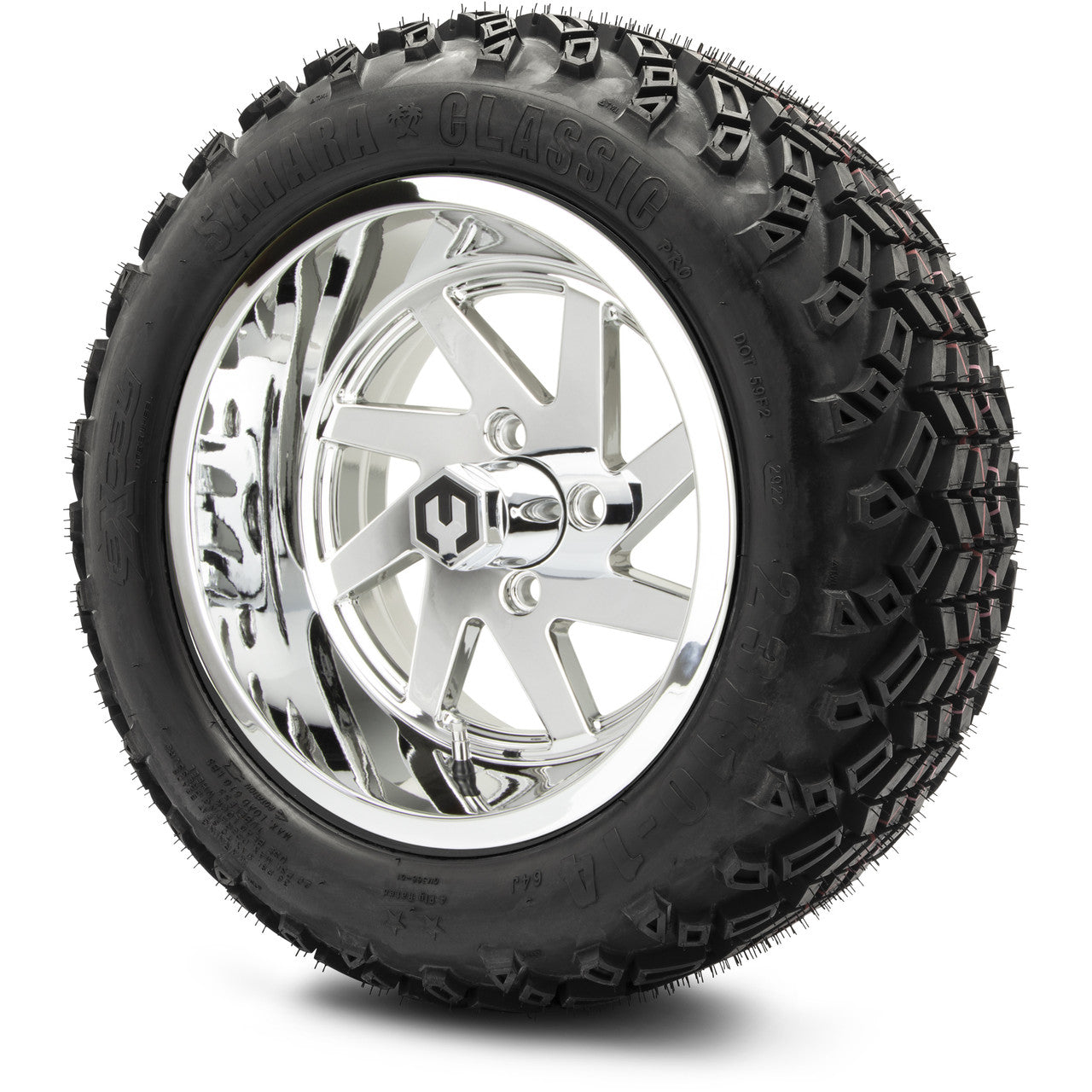 MODZ® 14" Fury Chrome Wheels & Off-Road Tires Combo (Arisun X-Armory All-Terrain 23x10-14 Radial)
