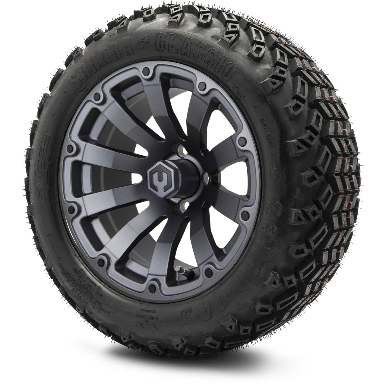 MODZ® 14" Bomber Matte Gunmetal Wheels & Off-Road Tires Combo (Xcomp Gladiator 23-10-14 Radial)