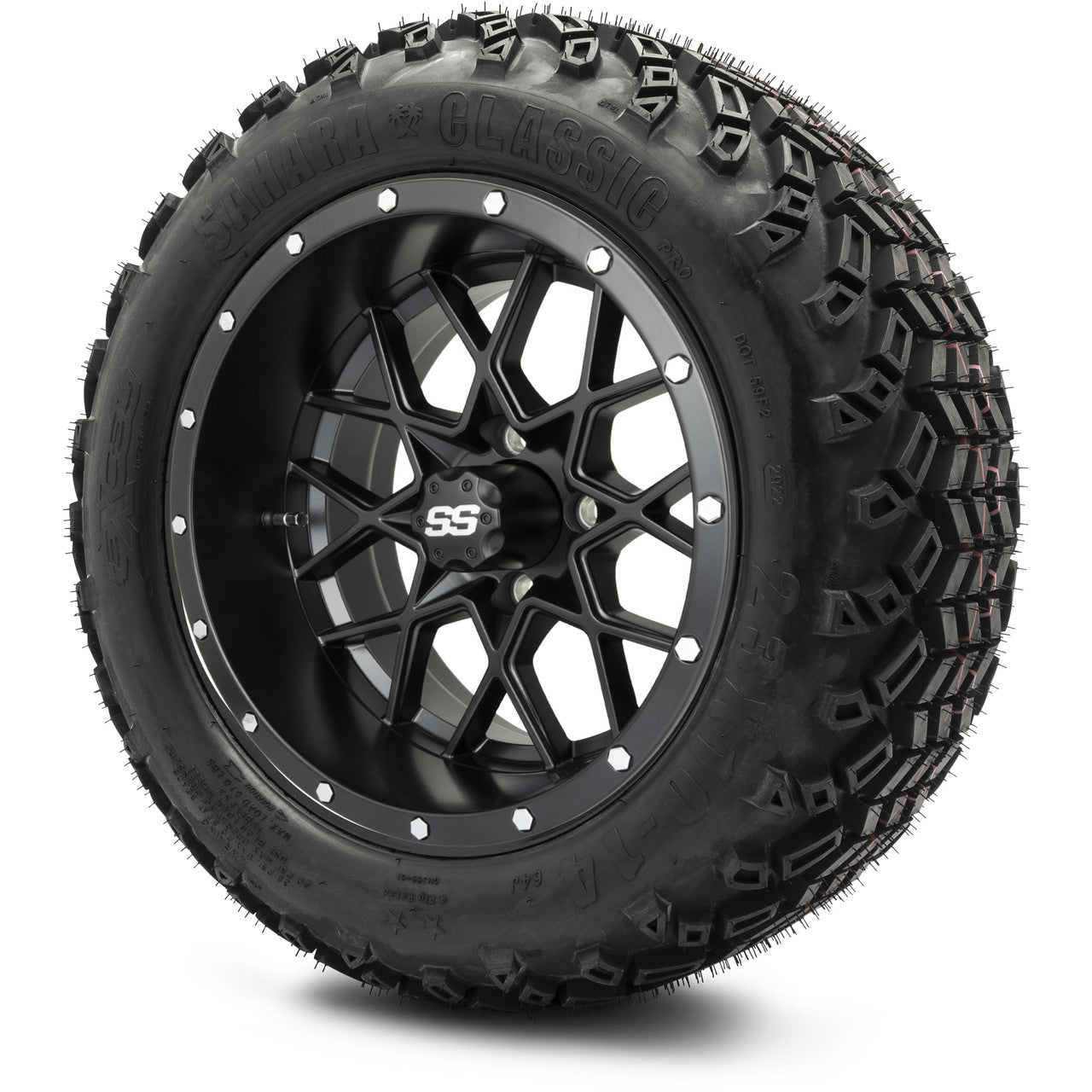MODZ® 14" Vortex Matte Black Wheels & Off-Road Tires Combo (Xcomp Gladiator 23-10-14 Radial)