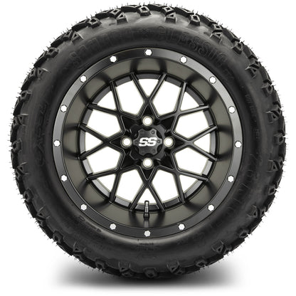 MODZ® 14" Vortex Matte Black Wheels & Off-Road Tires Combo (Xcomp Gladiator 23-10-14 Radial)