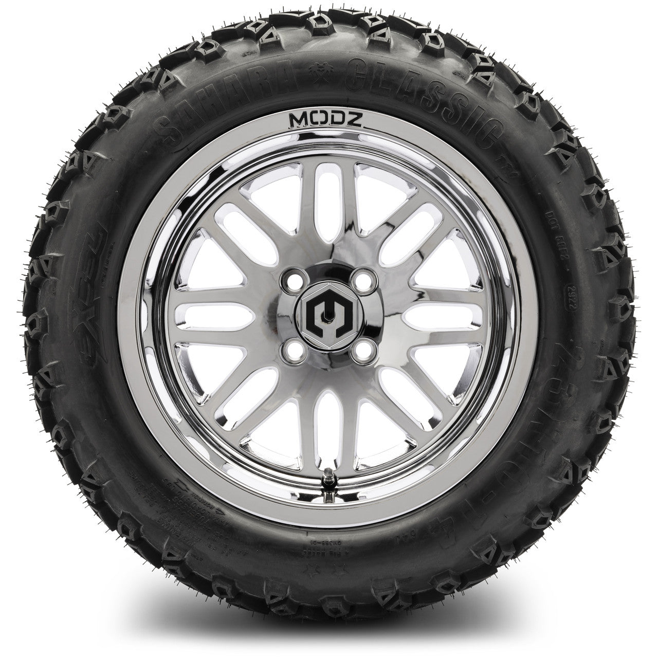 MODZ® 14" Mayhem Chrome Wheels & Off-Road Tires Combo (Arisun X-Trail All-Terrain 23x10-14)