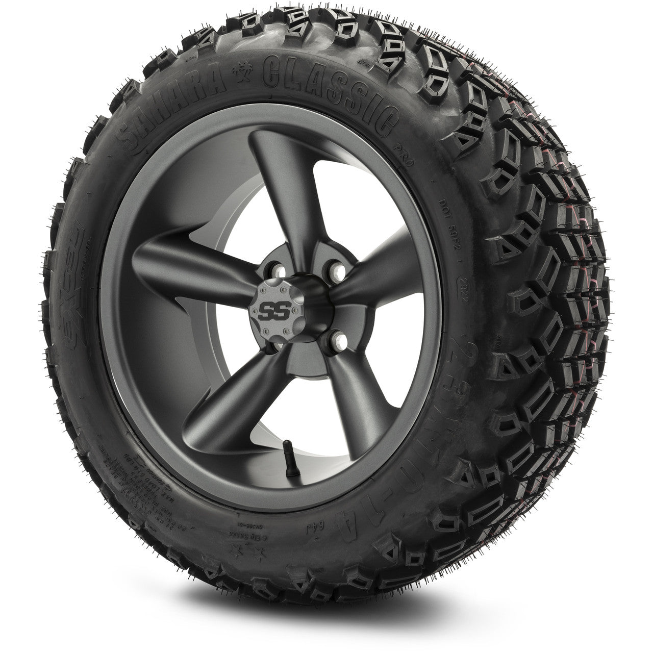 MODZ® 14" Godfather Gunmetal Wheels & Off-Road Tires Combo (Xcomp Gladiator 23-10-14 Radial)