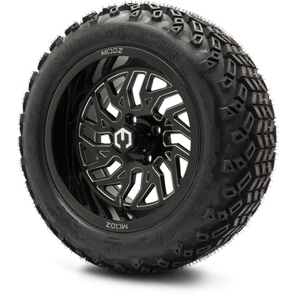 MODZ® 14" Carnage Glossy Black with Ball Mill Wheels & Off-Road Tires Combo (Arisun X-Trail All-Terrain 23x10-14)