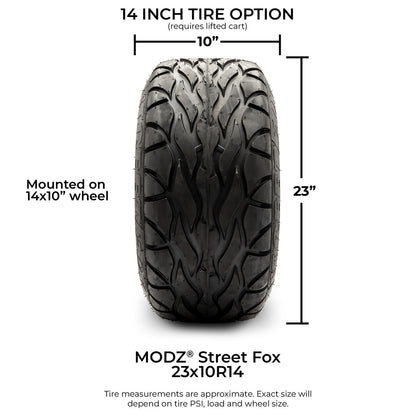 MODZ® 14" Maverick Matte Bronze Wheels & Street Tires Combo (MODZ Street Fox Radial 23x10-14)