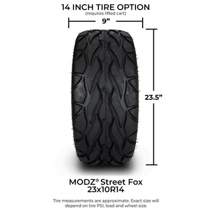 MODZ® 14" Halo Chrome Wheels & Street Tires Combo (Arisun Cruze 205/30-14)