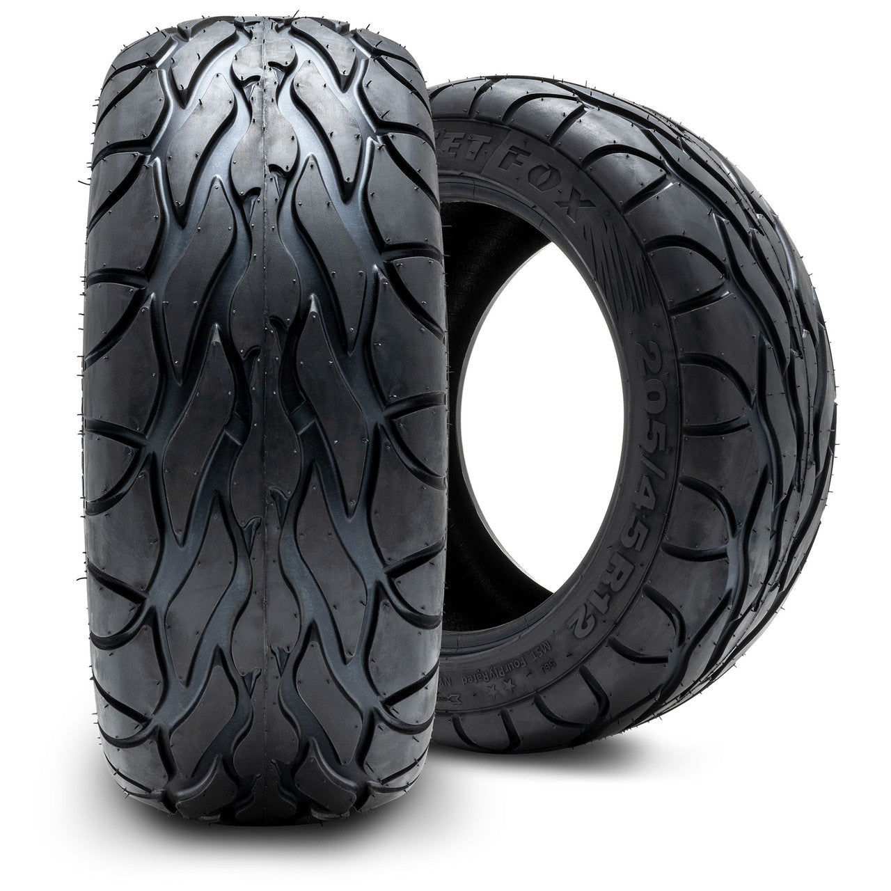 MODZ® Street Fox 205/45-12 Radial Golf Cart Tire - angle view