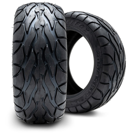 MODZ® Street Fox 205/45-12 Radial Golf Cart Tire - angle view