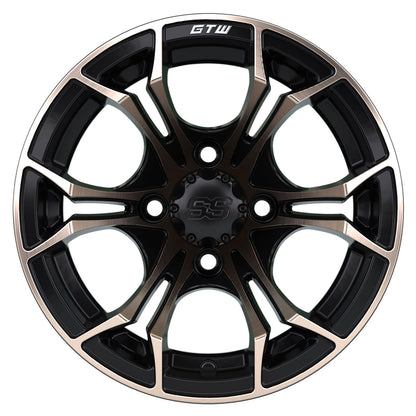 Spyder 12 inch GTW golf cart wheel - Matte Black / Bronze
