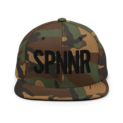 Spinner Snapback The Links Camo Black golf hat – front view